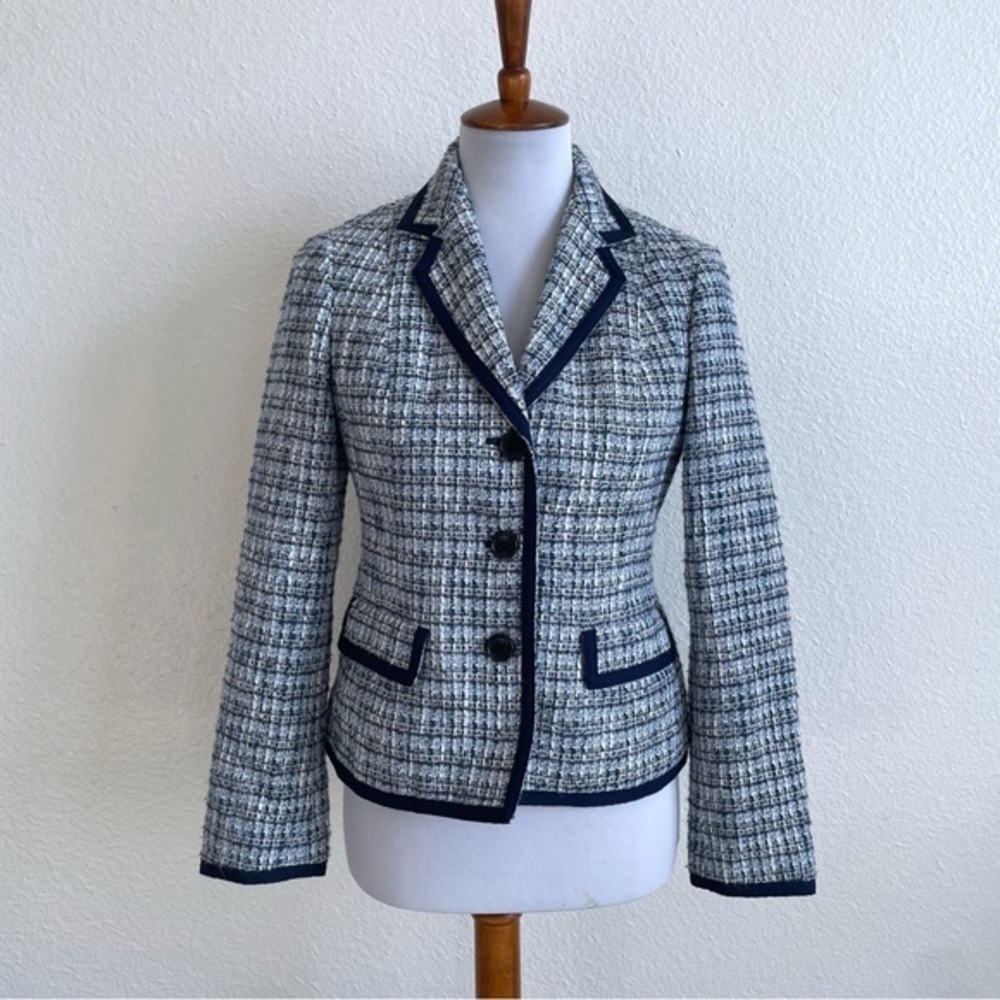 Talbots Tweed Blazer Jacket Wmns 2 Single Breast Old Money Preppy Classic Luxury